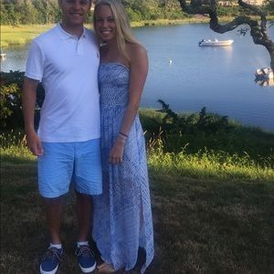 Hollister blue Strapless maxi dress